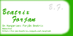 beatrix forjan business card