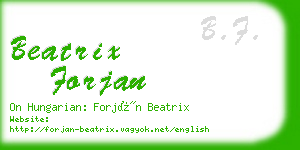 beatrix forjan business card